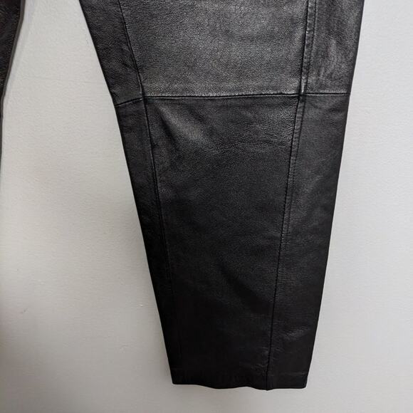 Bagatelle Vintage Black Leather Pants Relaxed Fit High Waist Size 4P - Picture 8 of 8